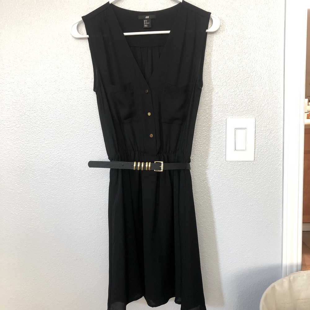 Black midi dress